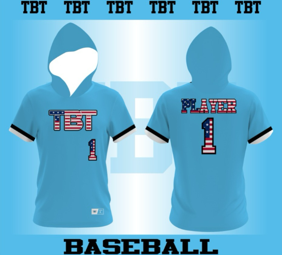 Short Sleeve Hoodie: Powder Blue