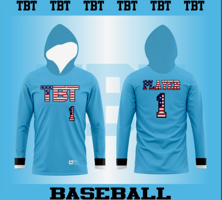 Long Sleeve Hoodie: Powder Blue