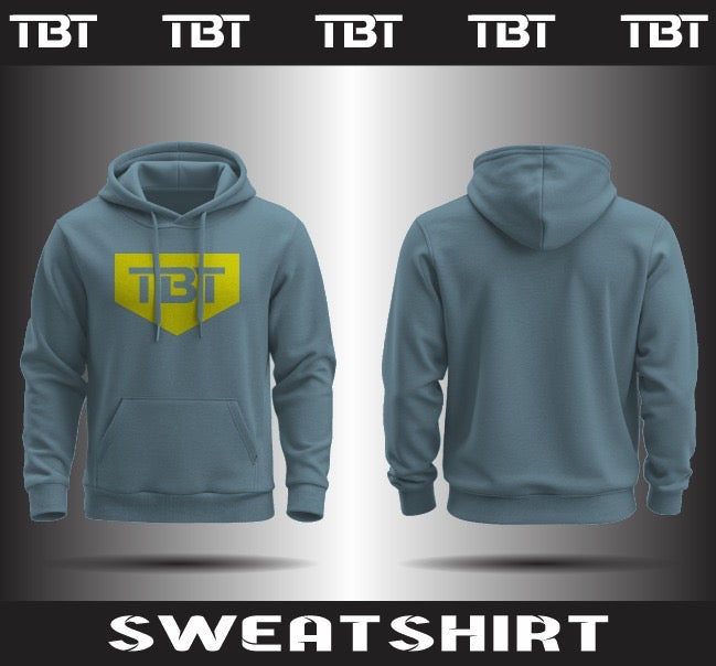 Hoodie: Blue with Yellow Letters