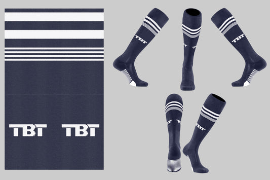 8U/14U Socks #2: Navy & White